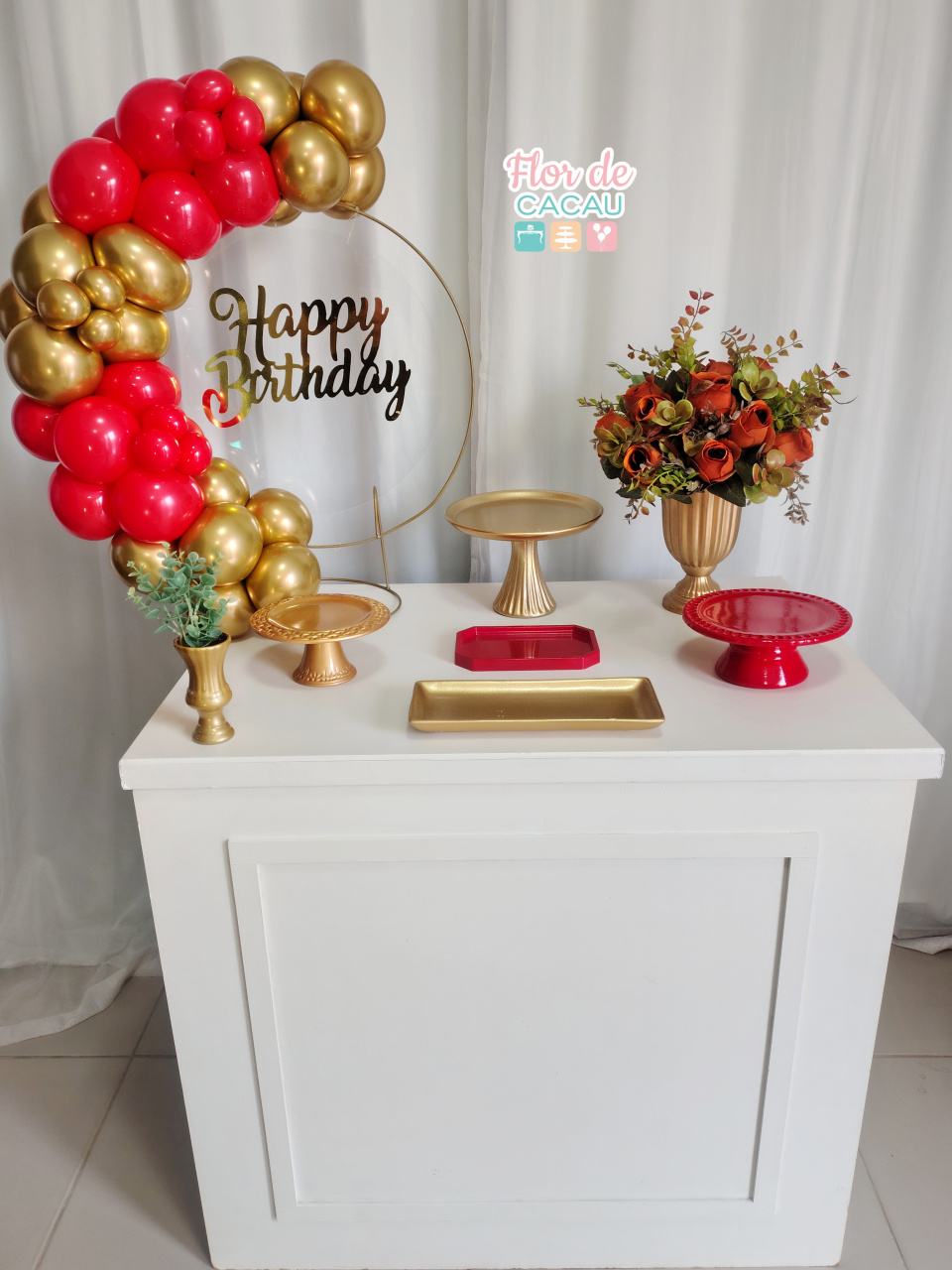 Feminino - Vermelho E Dourado (Kit Completo) - Locadora Flor de Cacau