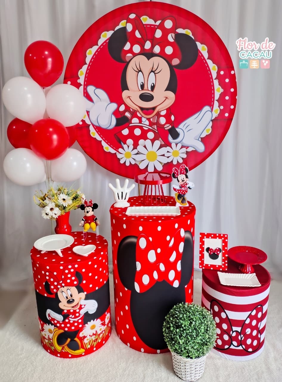 Kit Completo - Minnie Vermelha  - Locadora Flor de Cacau