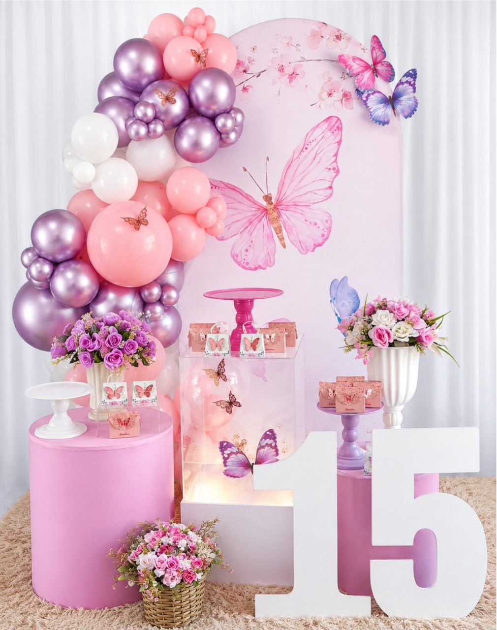 Decoração Personalizada Borboleta - DECORAÊ FESTAS PEGUE E MONTE