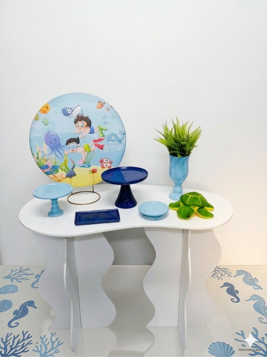 Festa Na Mesa-Fundo Do Mar - ARTLOG KIT FESTAS