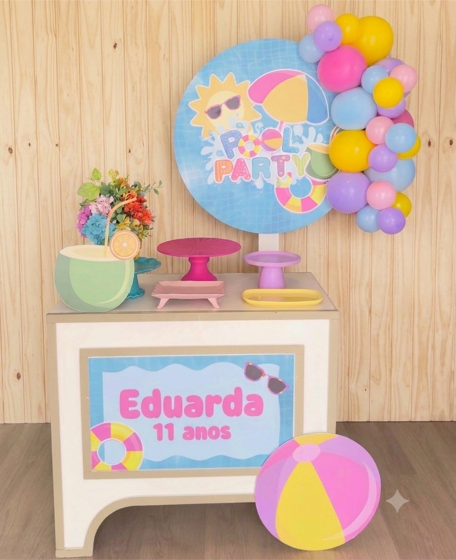 Kit Pocket Table- Pool Party - ARTLOG KIT FESTAS