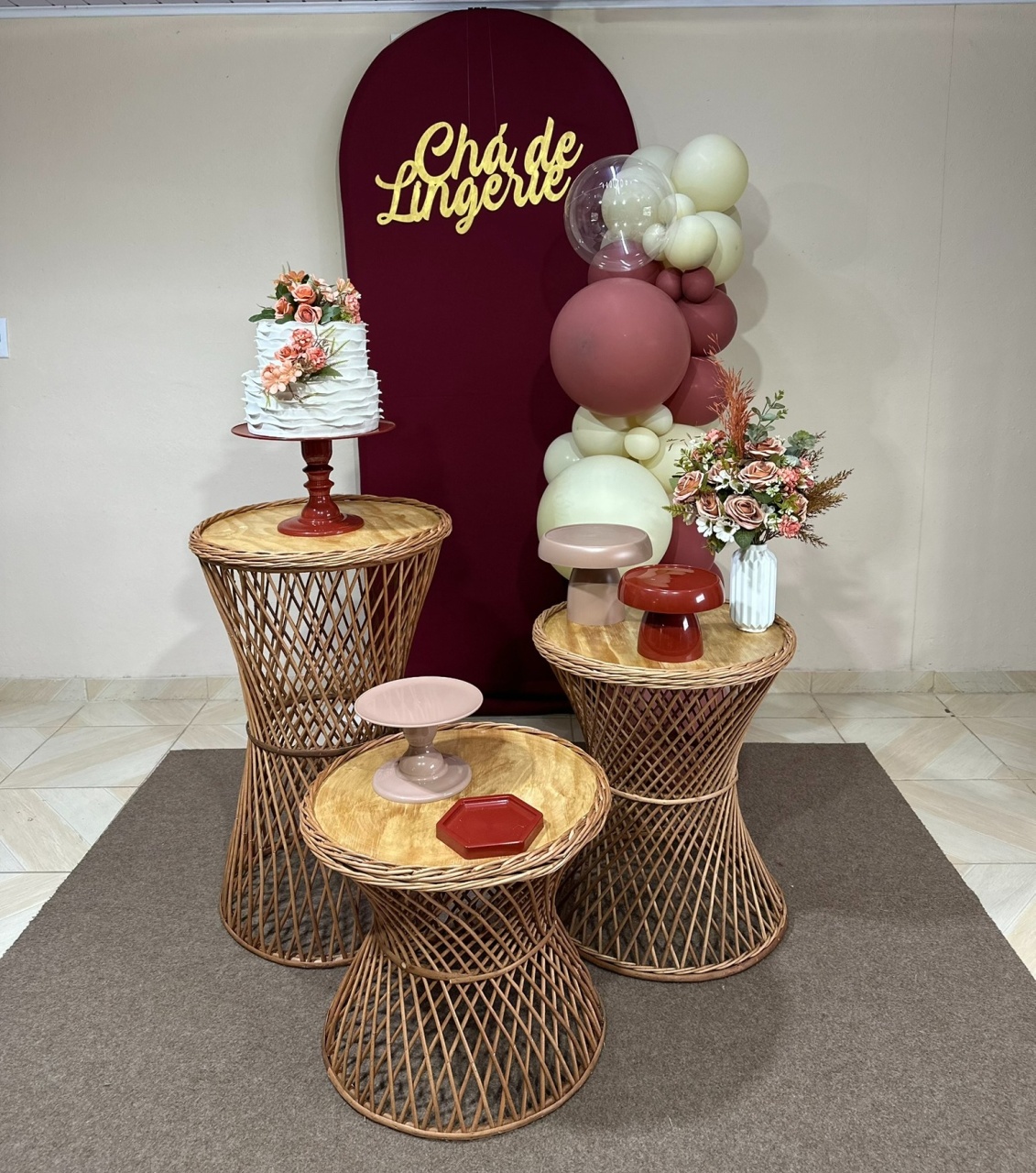 Kit Cha de Lingerie Vinho 22  - DECOR FESTAS PEGUE MONTE & BALÕES