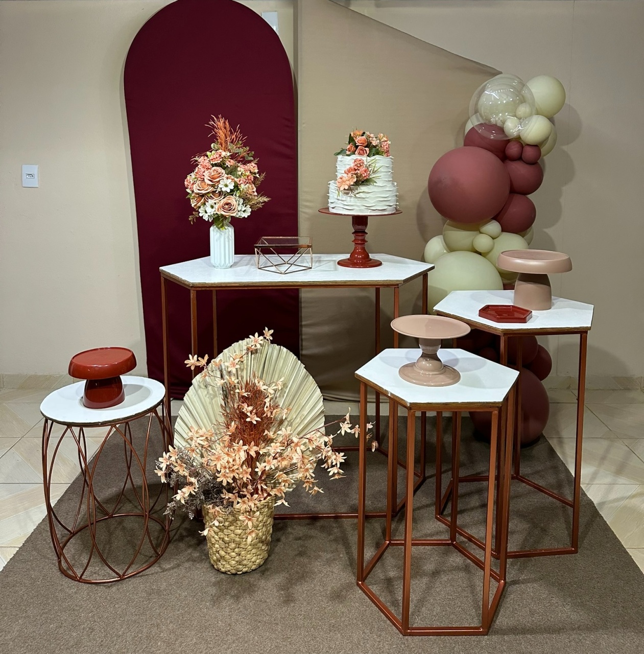 Kit Cha de Panela Vinho 24 - DECOR FESTAS PEGUE MONTE & BALÕES