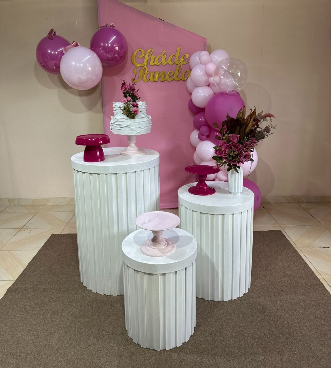 Kit Cha de Panela Rosa 18 - DECOR FESTAS PEGUE MONTE & BALÕES