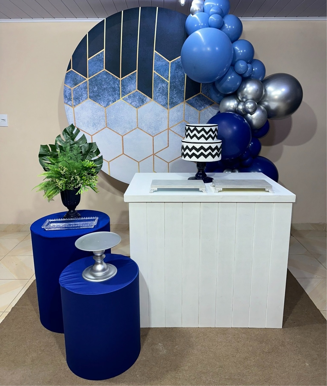 Kit Azul & Prata 1 - DECOR FESTAS PEGUE MONTE & BALÕES
