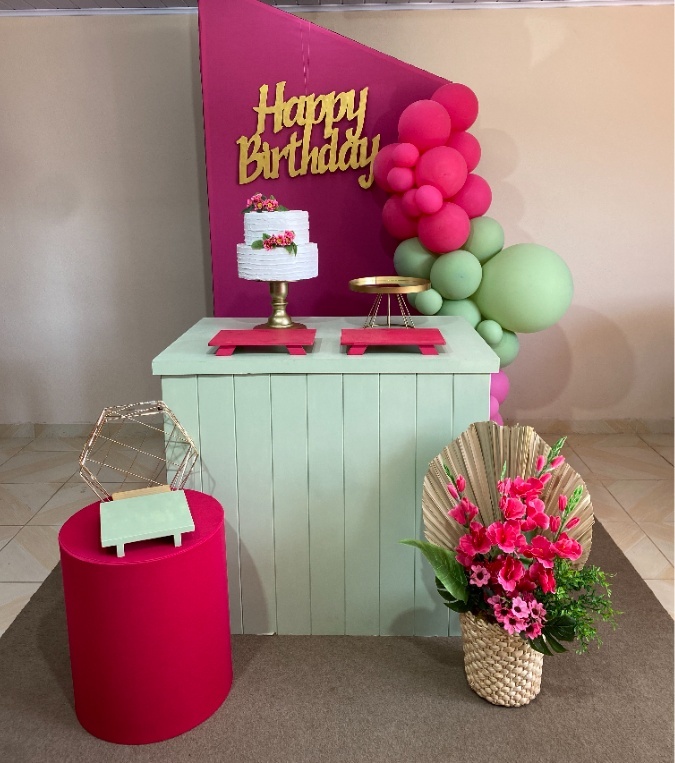 Kit Pink & Verde 4 - DECOR FESTAS PEGUE MONTE & BALÕES