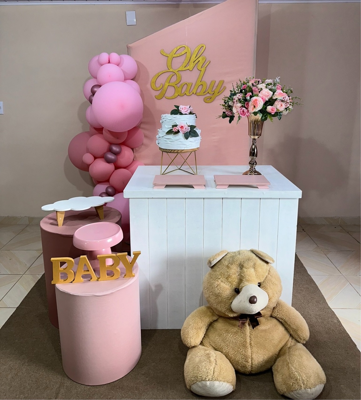 Kit Oh Baby Menina 3 - DECOR FESTAS PEGUE MONTE & BALÕES