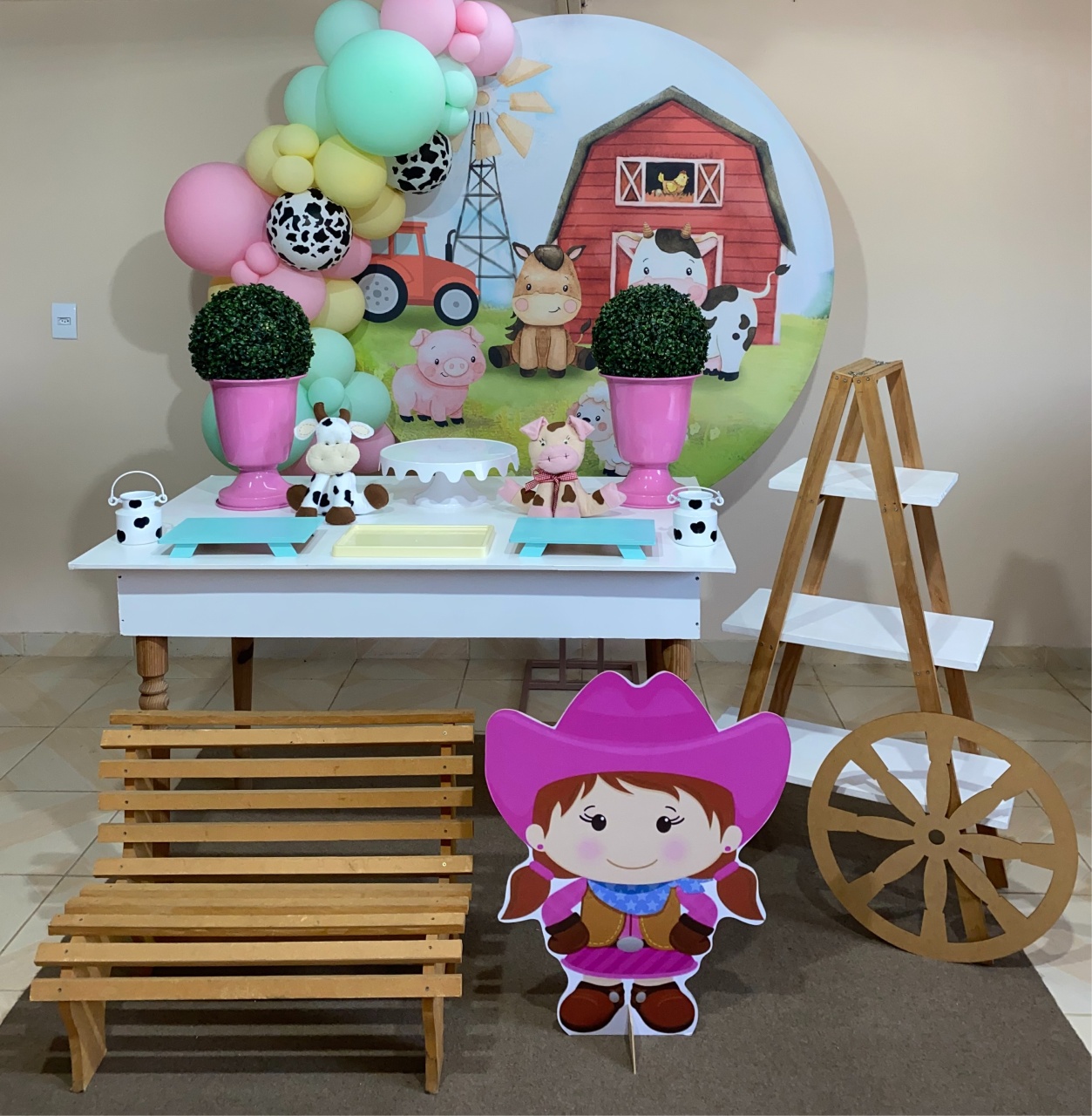 Kit Fazendinha Rosa 2 - DECOR FESTAS PEGUE MONTE & BALÕES
