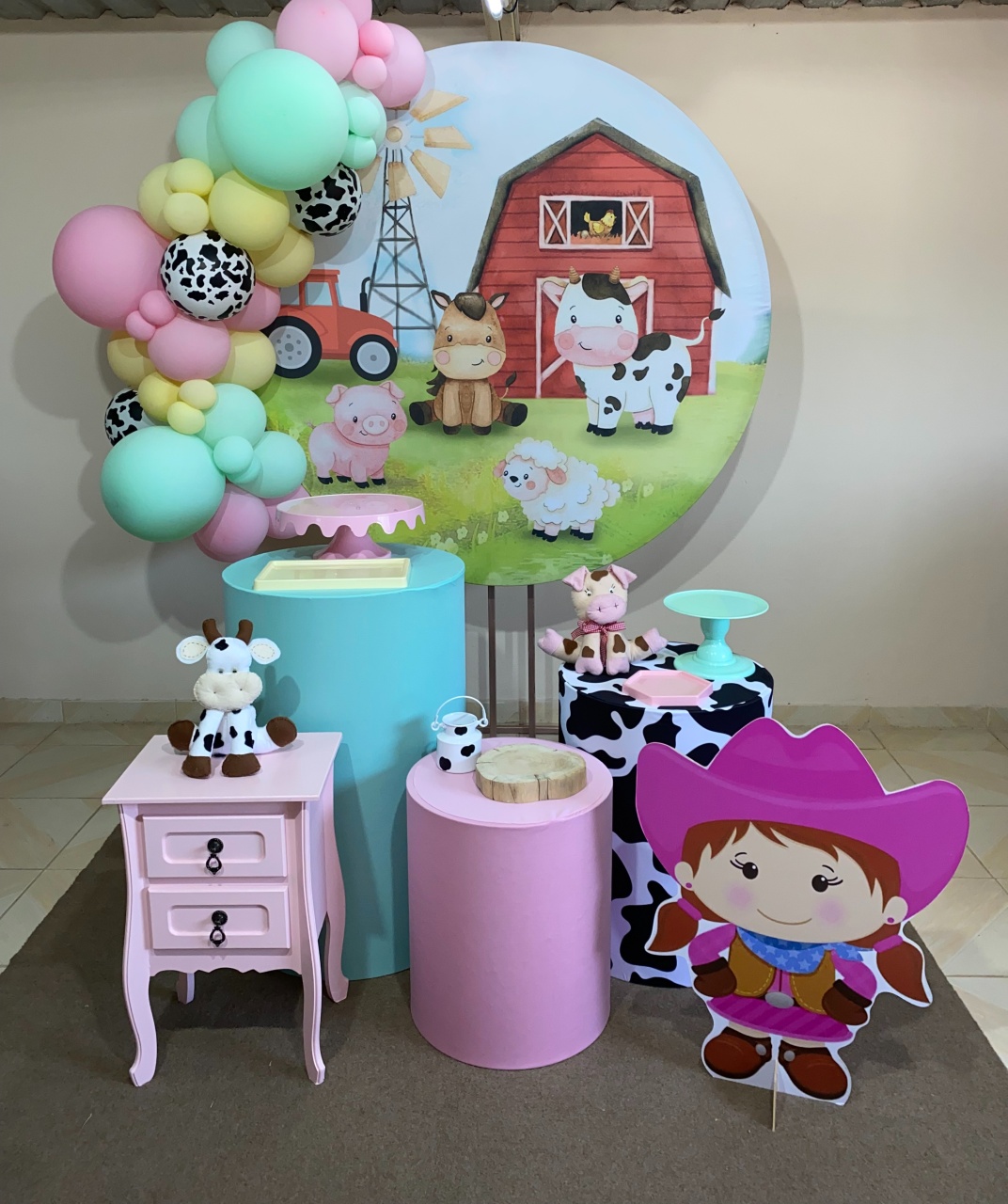 Kit Fazendinha Rosa 3 - DECOR FESTAS PEGUE MONTE & BALÕES