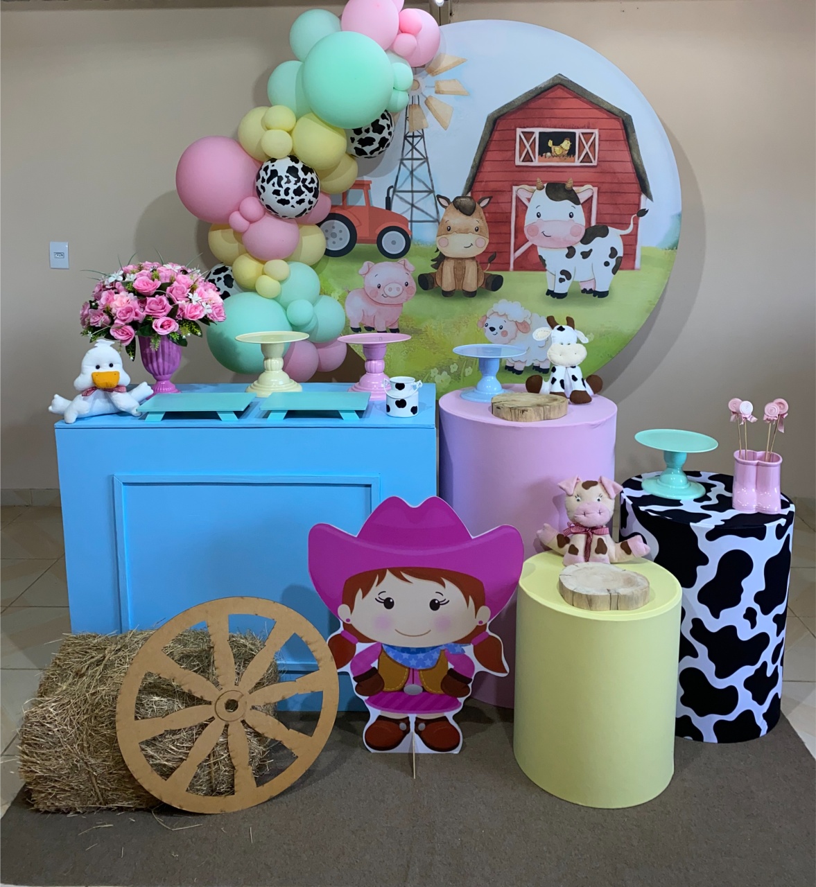 Kit Fazendinha Rosa 4 - DECOR FESTAS PEGUE MONTE & BALÕES