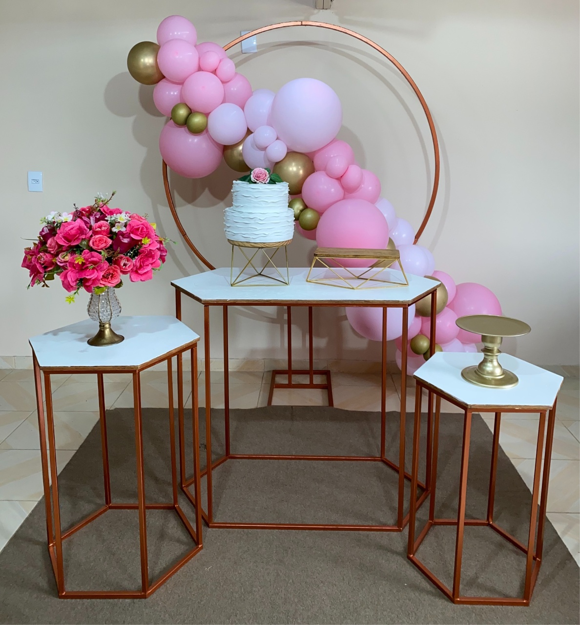 Kit Adulto Rosa 2 - DECOR FESTAS PEGUE MONTE & BALÕES