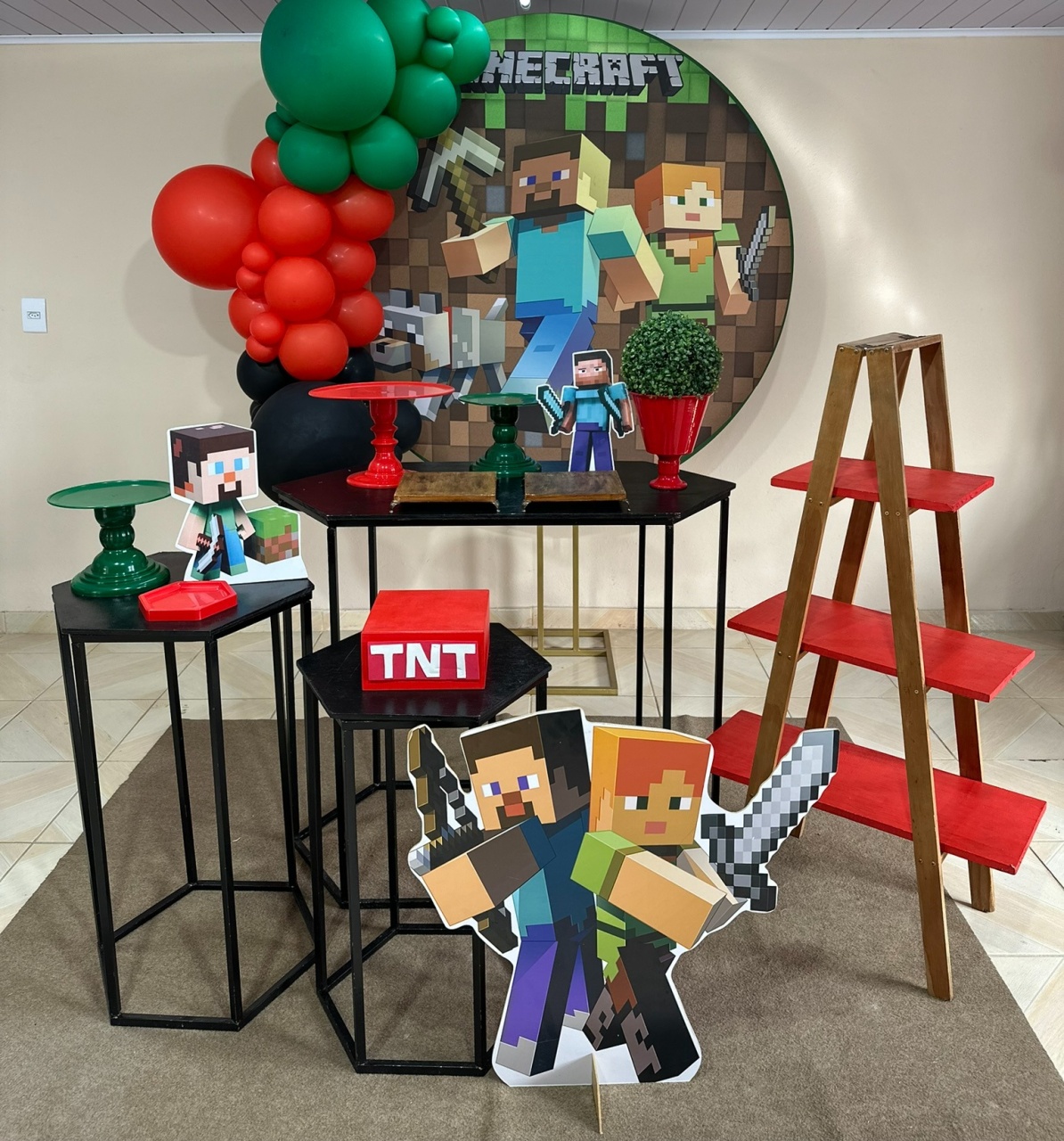 Kit Minecraft 1 - DECOR FESTAS PEGUE MONTE & BALÕES