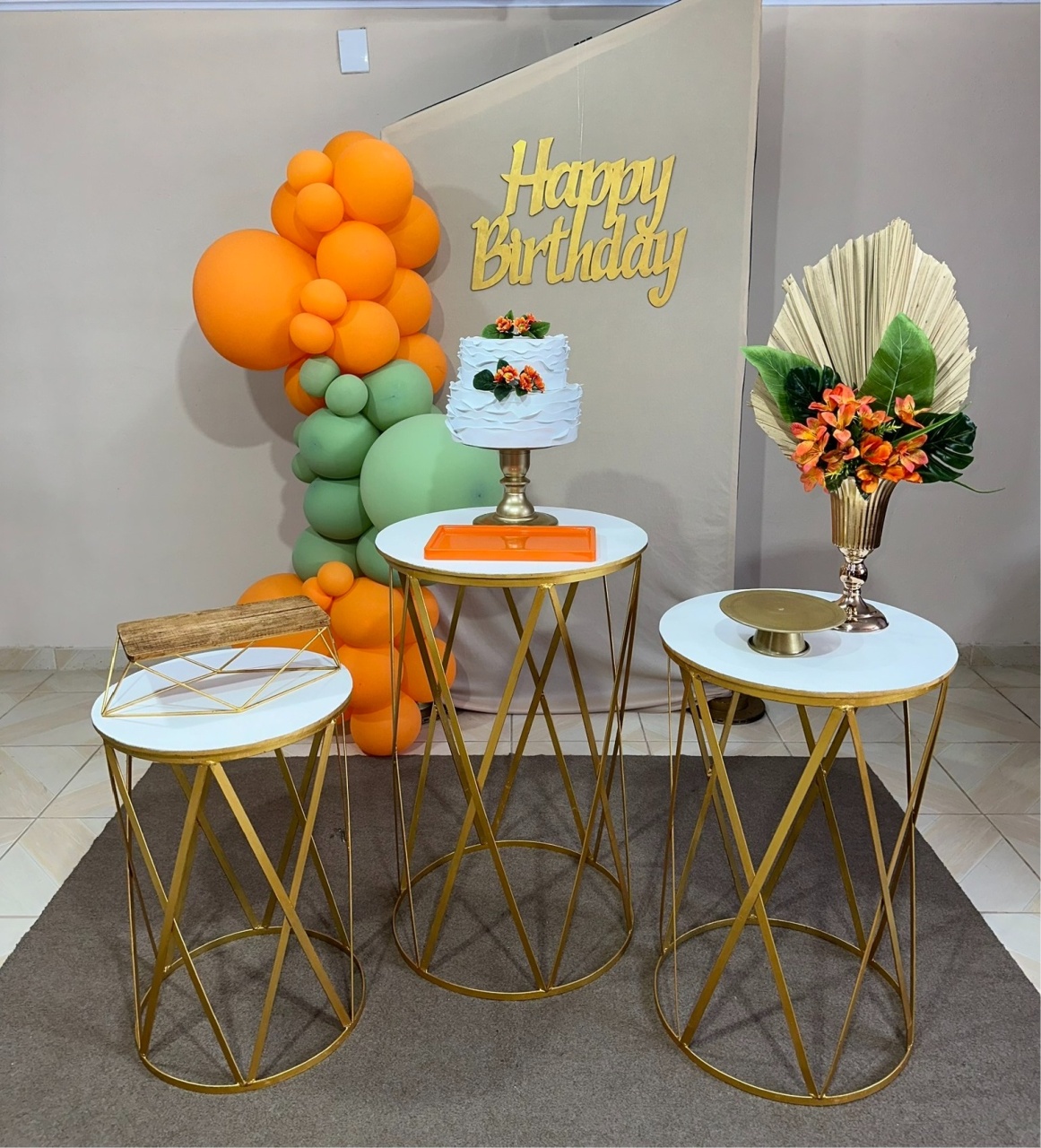 Kit Laranja & Bege 3 - DECOR FESTAS PEGUE MONTE & BALÕES