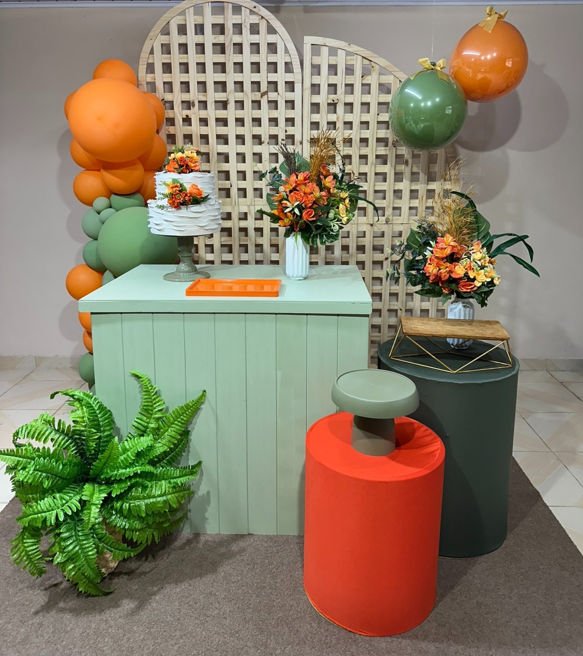 Kit Adulto Laranja & Verde 4 - DECOR FESTAS PEGUE MONTE & BALÕES