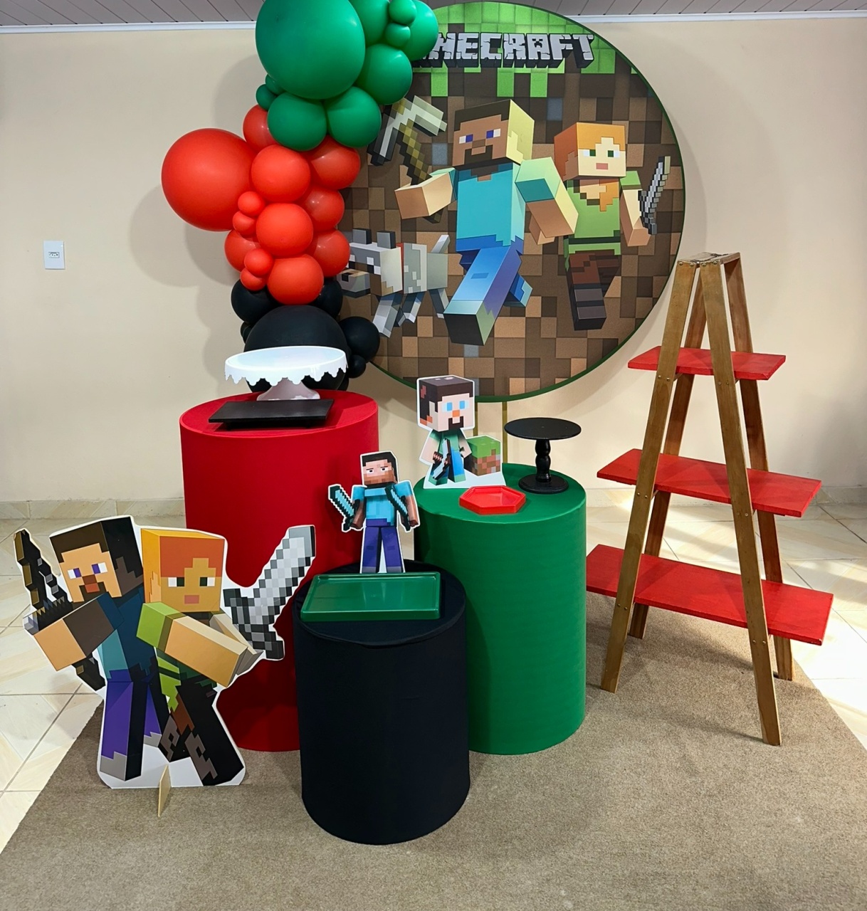 Kit Minecraft 3 - DECOR FESTAS PEGUE MONTE & BALÕES