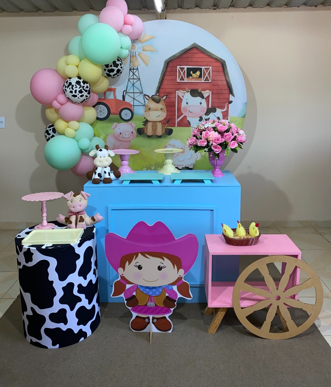 Kit Fazendinha Rosa 1 - DECOR FESTAS PEGUE MONTE & BALÕES