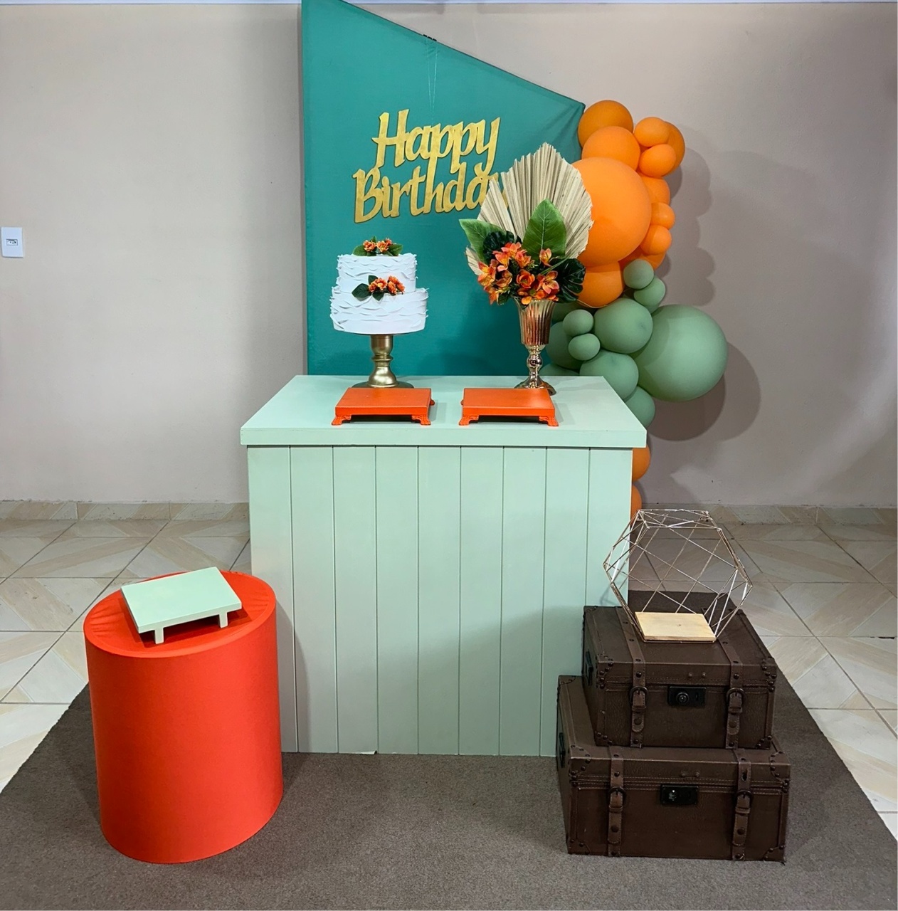 Kit Laranja & Verde 3 - DECOR FESTAS PEGUE MONTE & BALÕES