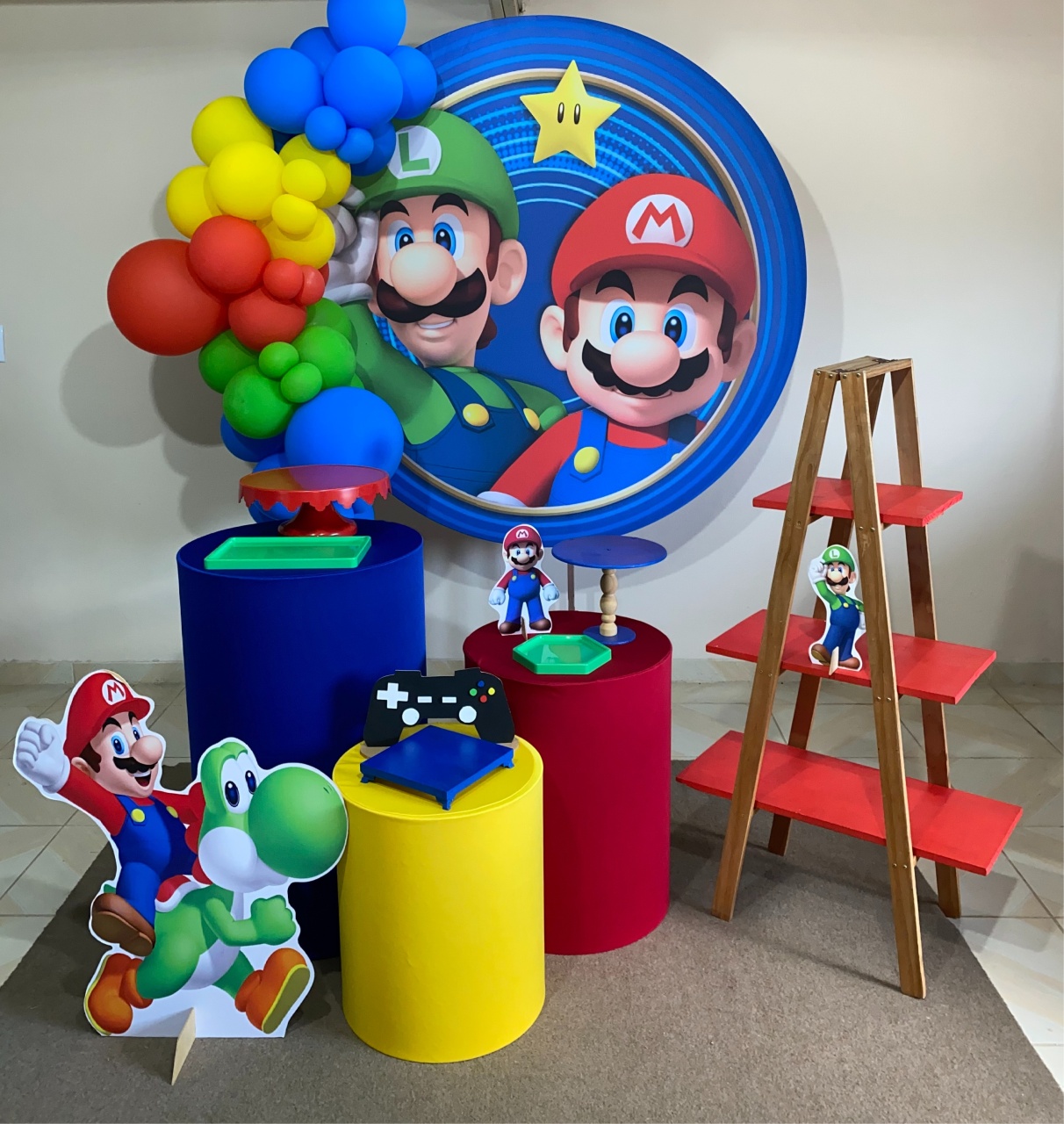 Kit Mario Bros 4 - DECOR FESTAS PEGUE MONTE & BALÕES