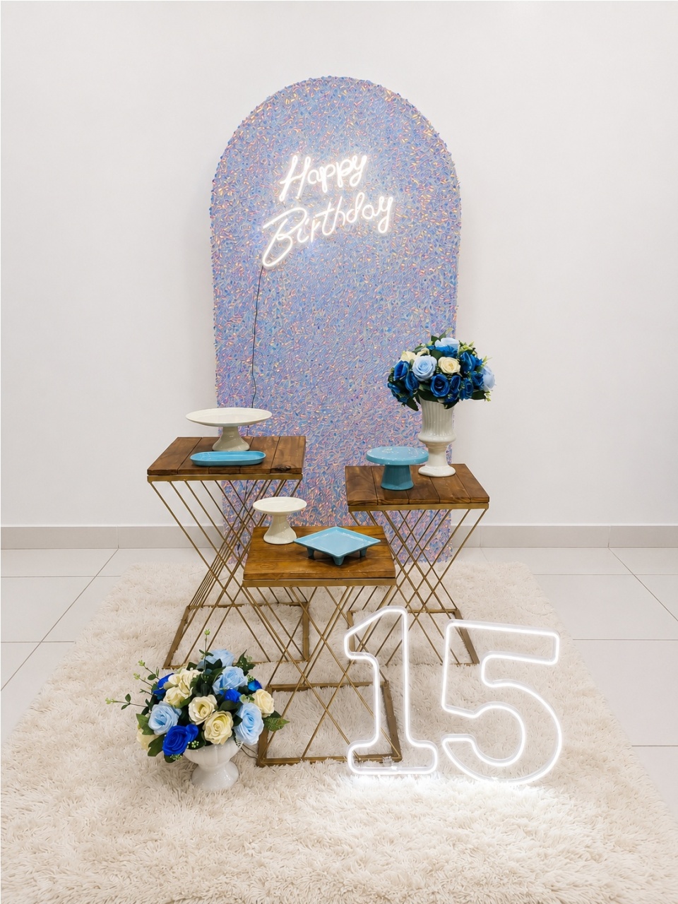 15 Anos Azul Com Branco - Bel kids festas e eventos 