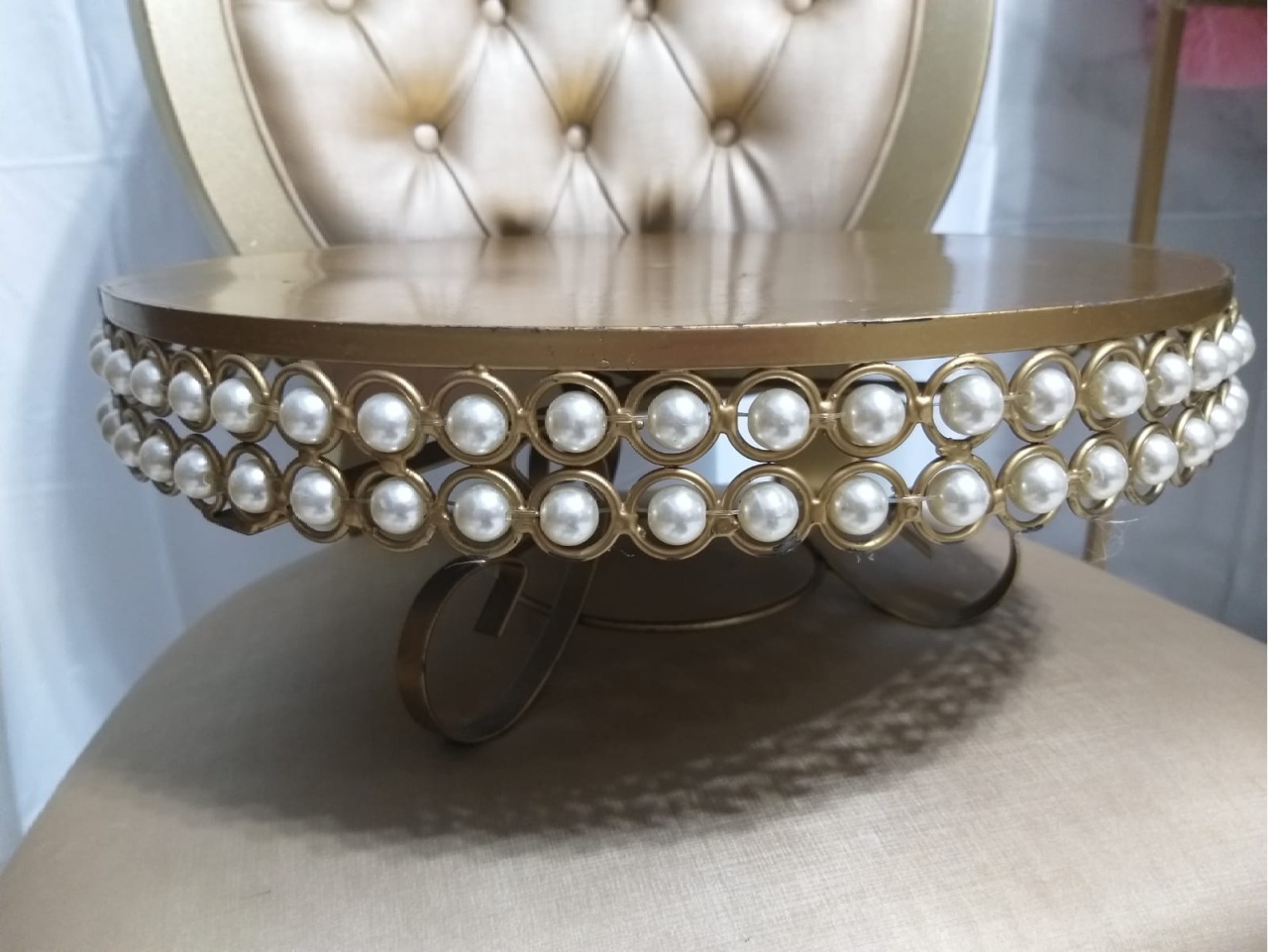 Boleira Dourada Em Pérolas 40Cm - jessica jardin dos Reis