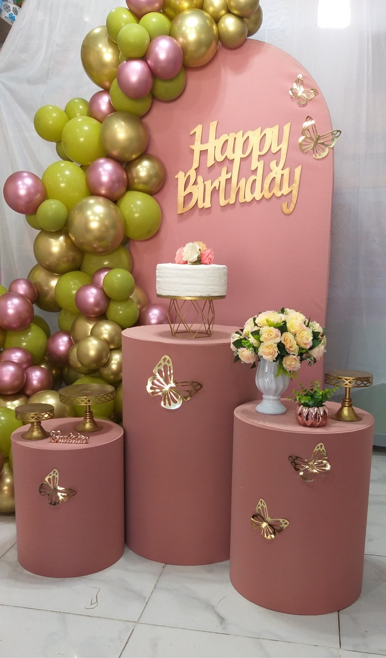 Kit Rosê Com Borboletas Douradas - jessica jardin dos Reis