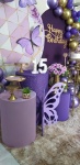 15 Anos Floral  Roxo,Lilás Com Dourado  - imagem 4