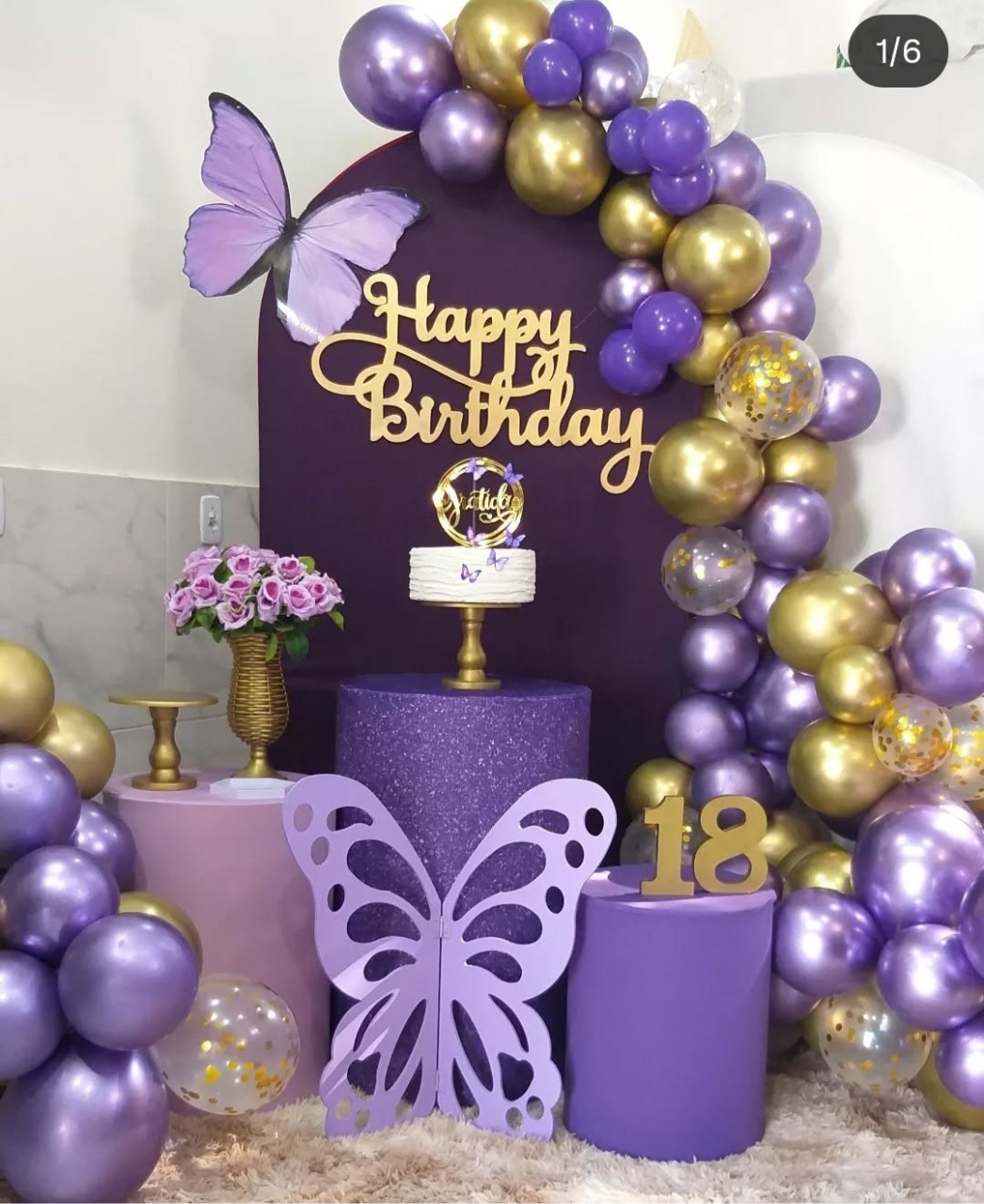 Kit Borboletas Em Roxo,Lilás Com Dourado 3 - jessica jardin dos Reis