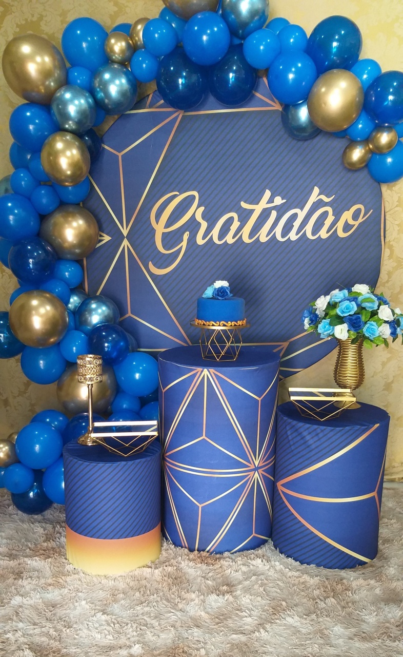 Kit Azul Royal Com Dourado - jessica jardin dos Reis