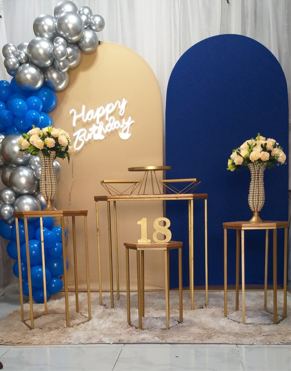 Kit Azul E Bege Dois Paineis - jessica jardin dos Reis