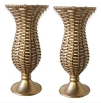 Kit 2 Vaso de Vime Dourado 30Cm/( 2Un. Jj. 2Un T,J) - imagem 2