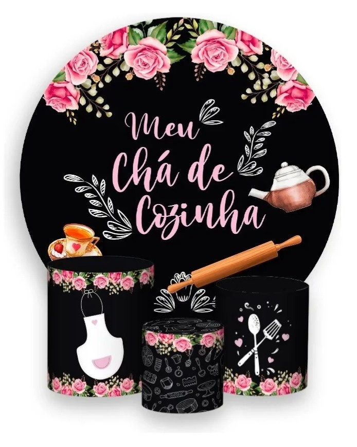 Painel+Capas de Cilindros Chá de Panela - jessica jardin dos Reis