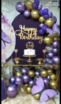 15 Anos Floral  Roxo,Lilás Com Dourado  - imagem 3