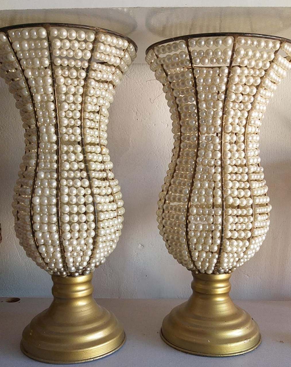 Kit 2 Vasos de Pérolas 40Cm - jessica jardin dos Reis