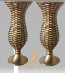 Kit 2 Vaso de Vime Dourado 30Cm/( 2Un. Jj. 2Un T,J) - imagem 1