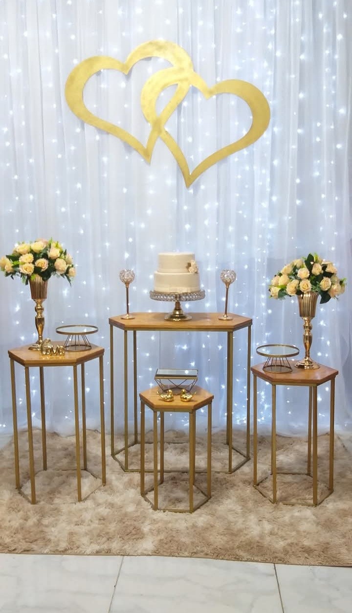 Casamento Mesas Sextavadas 01 - jessica jardin dos Reis