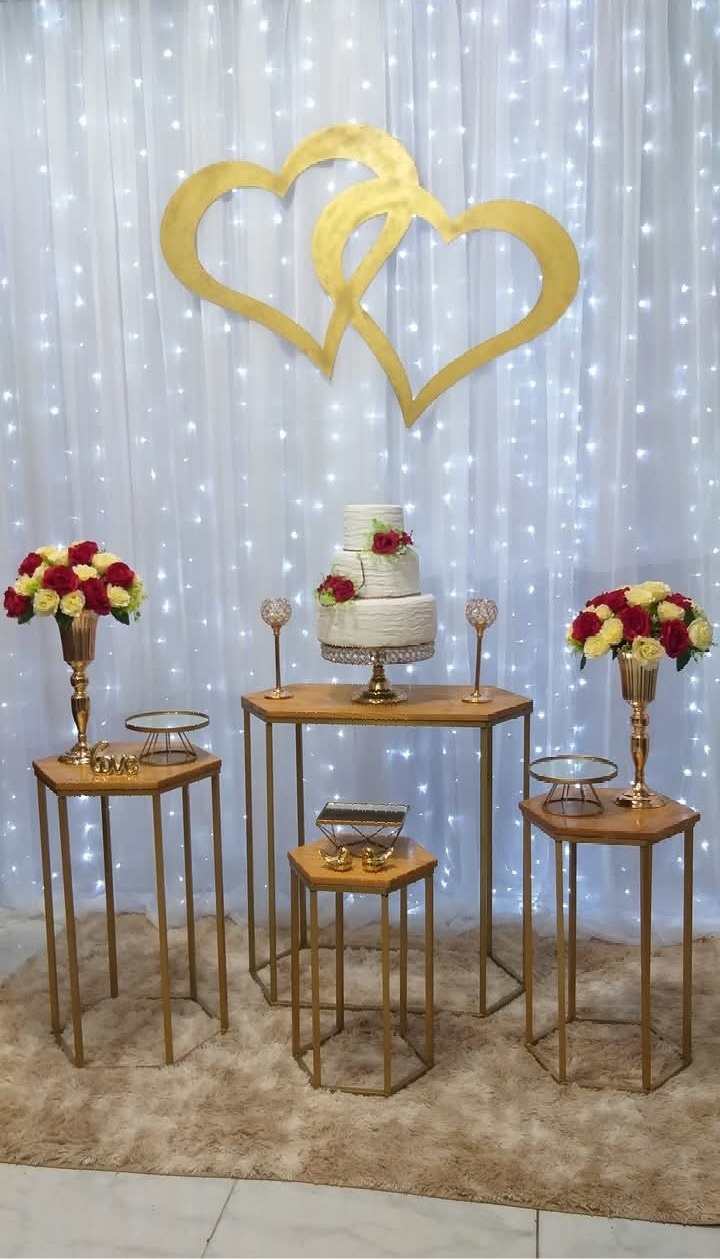 Casamento  Mesas Sextavadas 02 - jessica jardin dos Reis