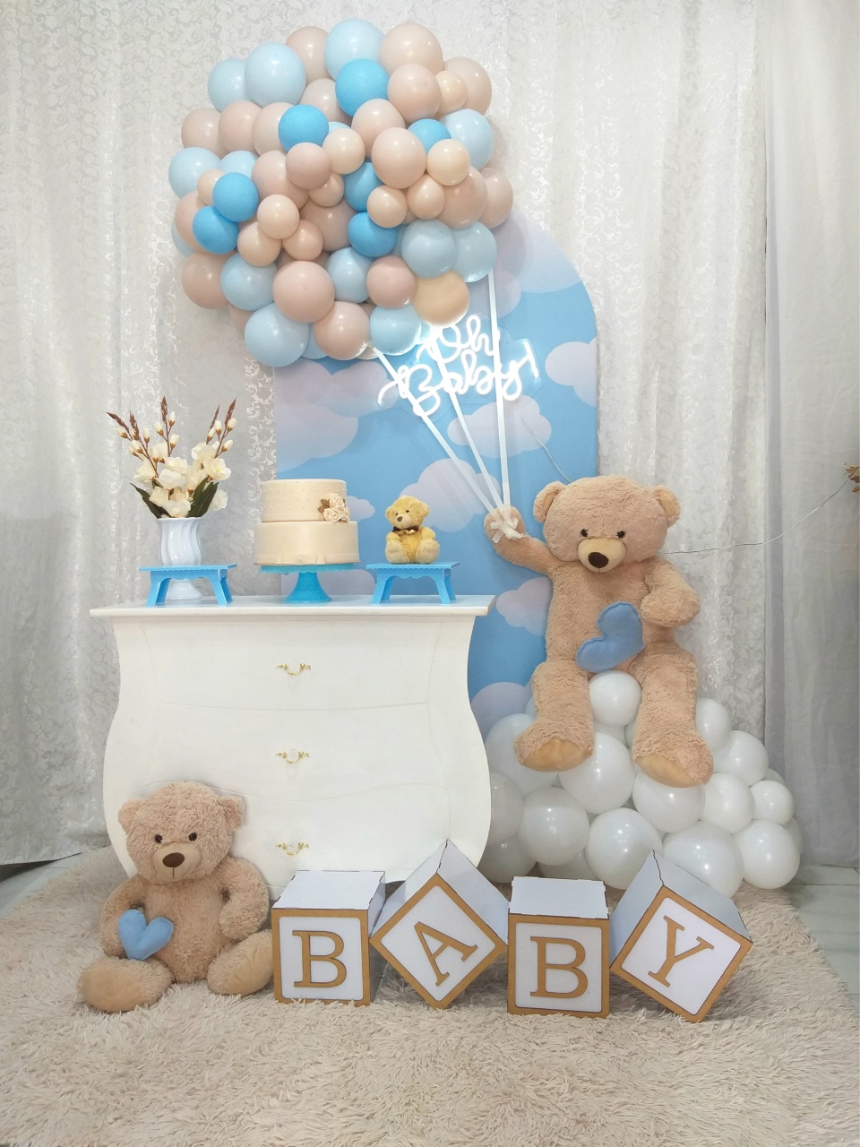 Chá Baby Azul Branco E Bege 4 - jessica jardin dos Reis