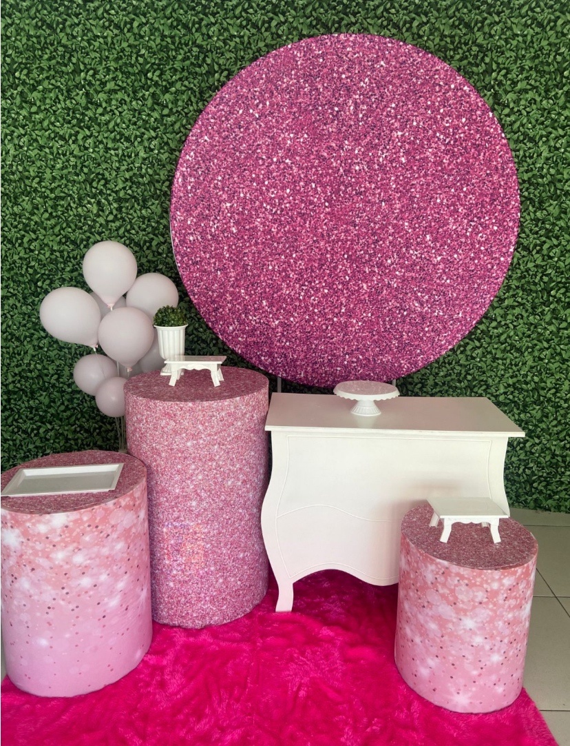 Rosa Glitter K - Decorkidfesta