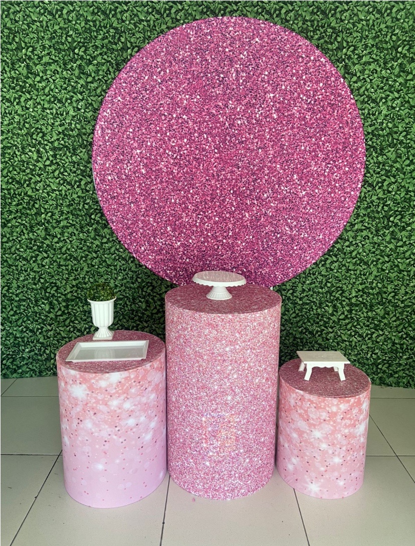 Rosa Glitter P - Decorkidfesta