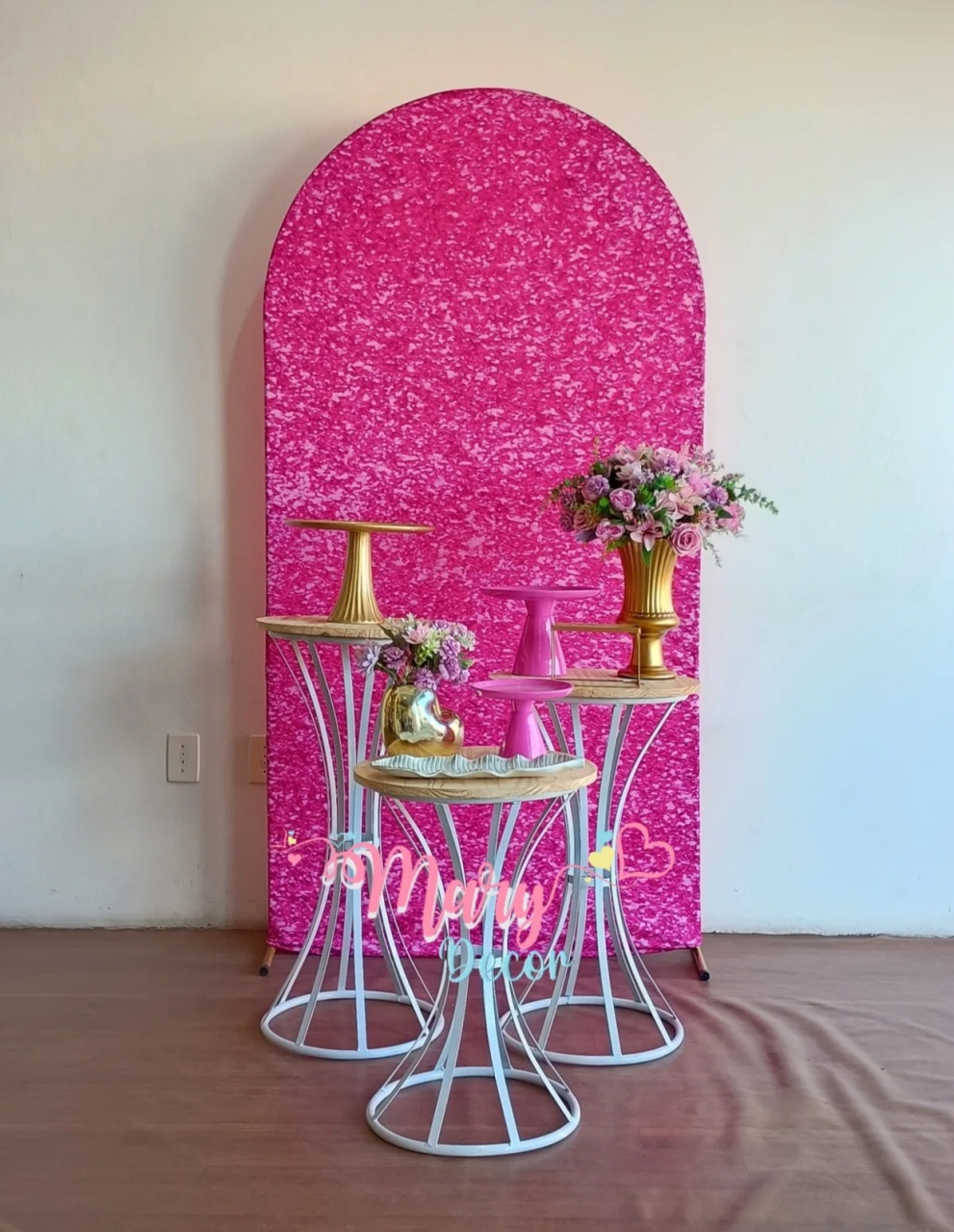 Pink Gliter E Dourado Kit Celebre - Mary Decor Festas & Locações