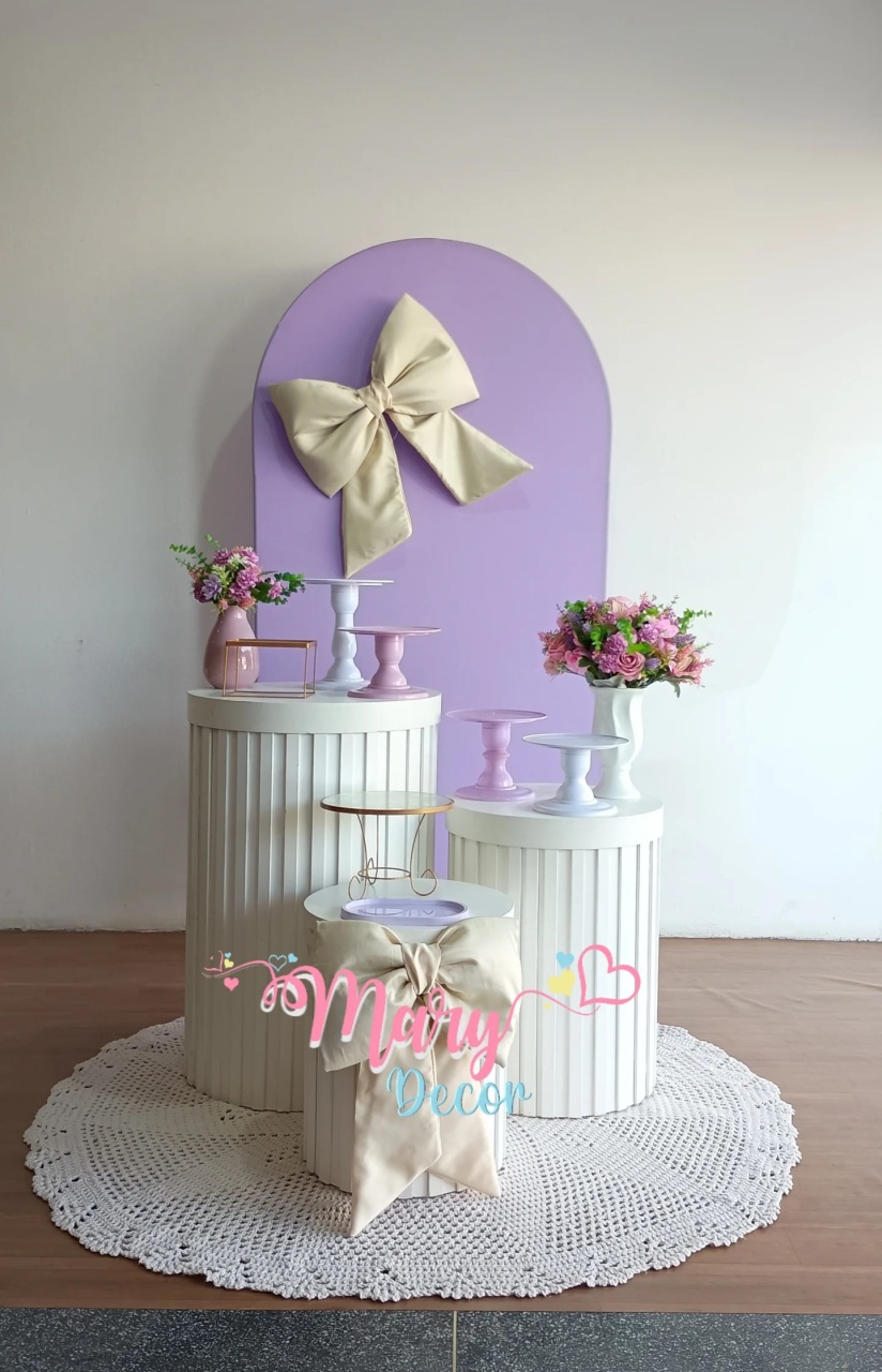  Kit  Laço Lilas E Bebe Celebre Baby Luxo  - Mary Decor Festas & Locações