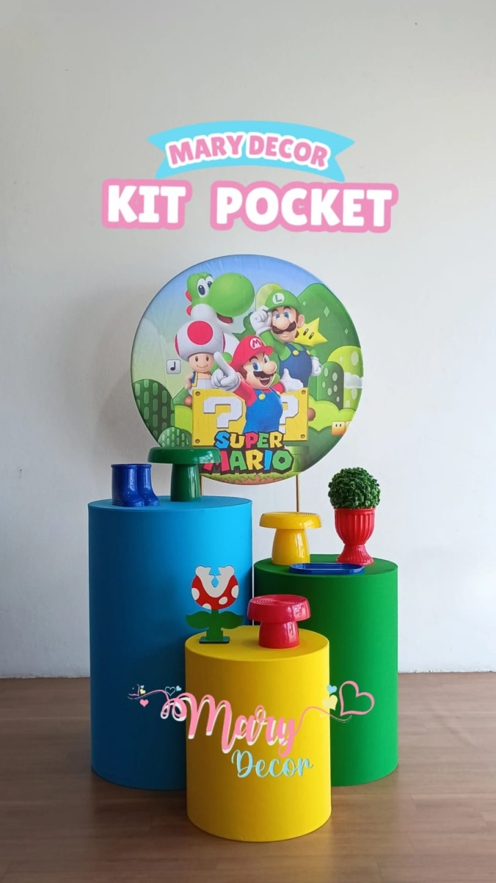 Kit Pocket Super Mario - Mary Decor Festas & Locações