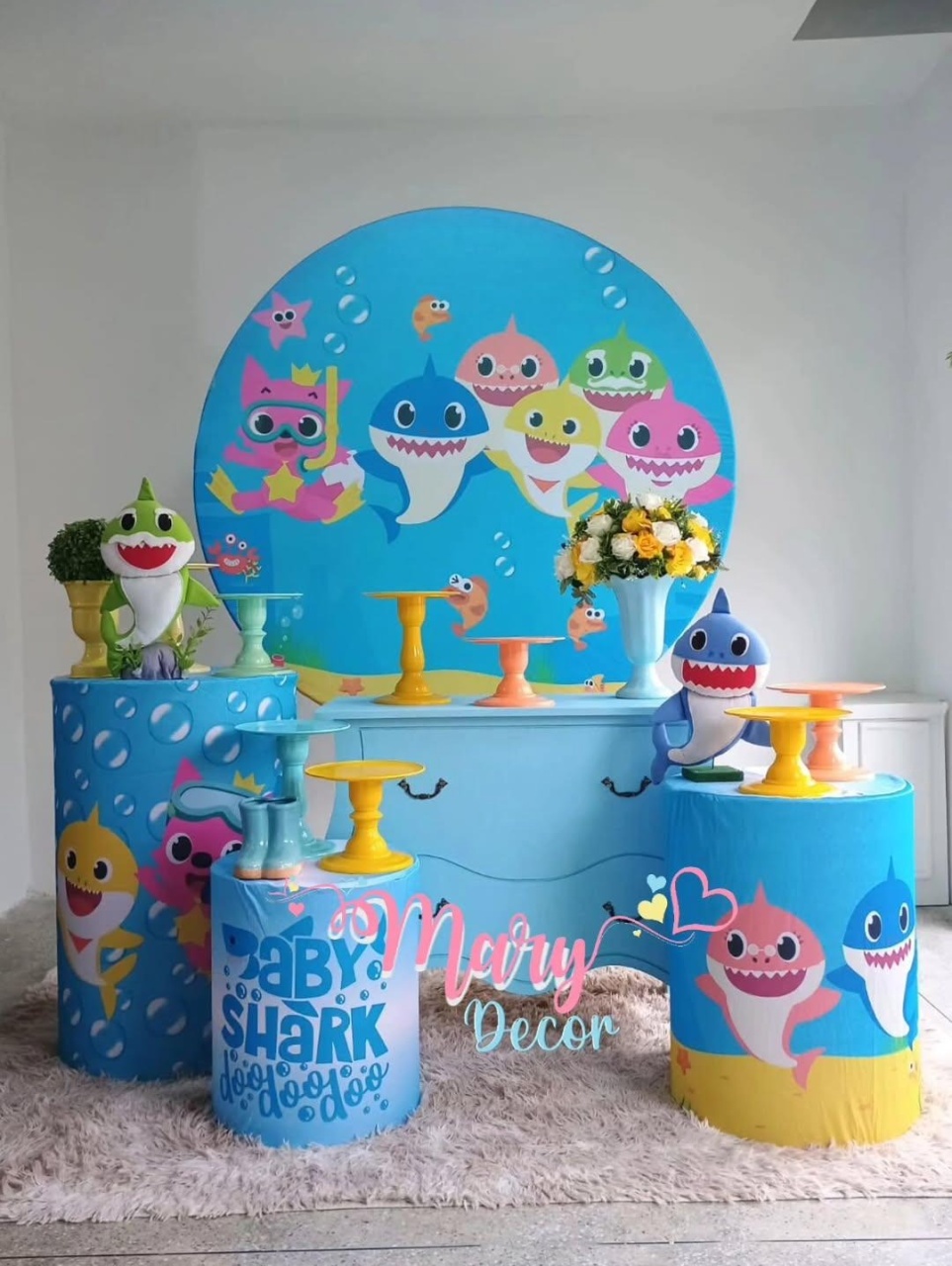 Baby Shark Kit Festa Em Casa  - Mary Decor Festas & Locações