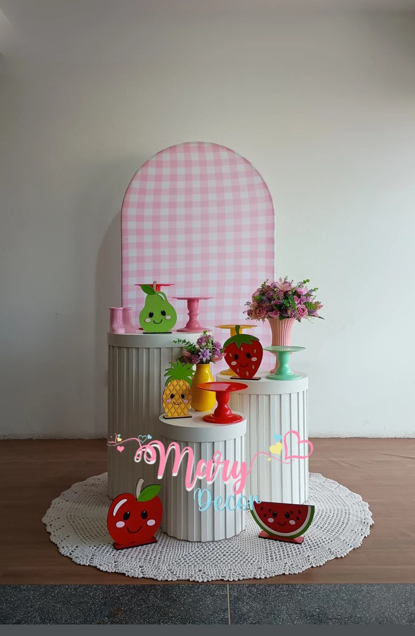 Kit Quitandinha Rosa Celebre Baby Luxo   - Mary Decor Festas & Locações