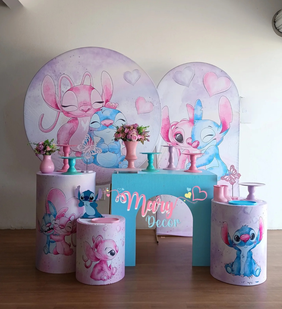  Stitch & Angel Kit Comemore - Mary Decor Festas & Locações