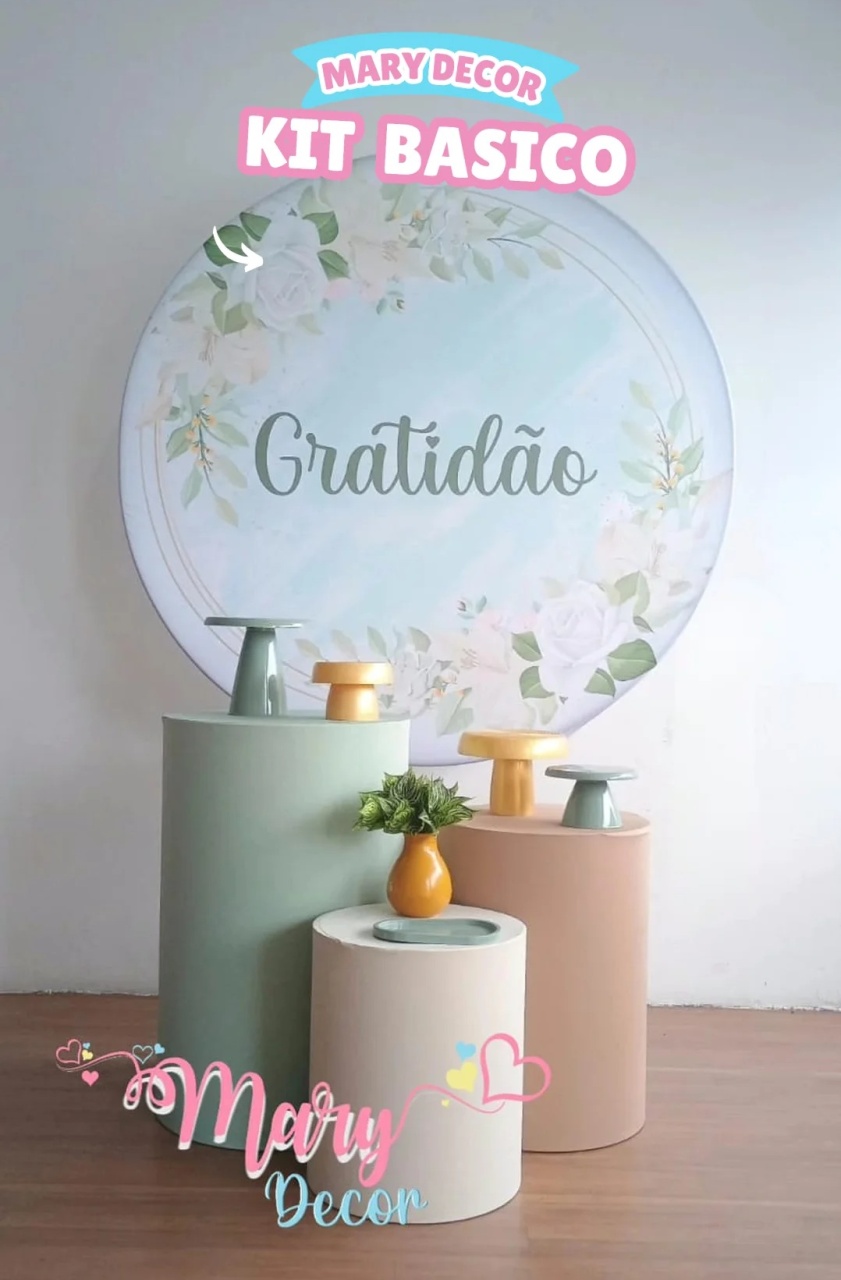  Gratidão Verde Kit Basico - Mary Decor Festas & Locações