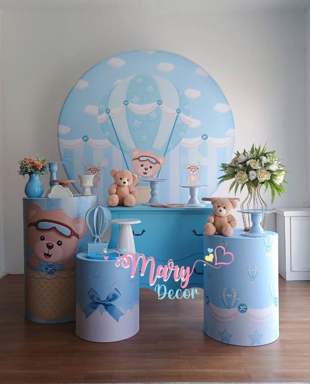 Urso Baloeiro Kit  Meu Chá  - Mary Decor Festas & Locações