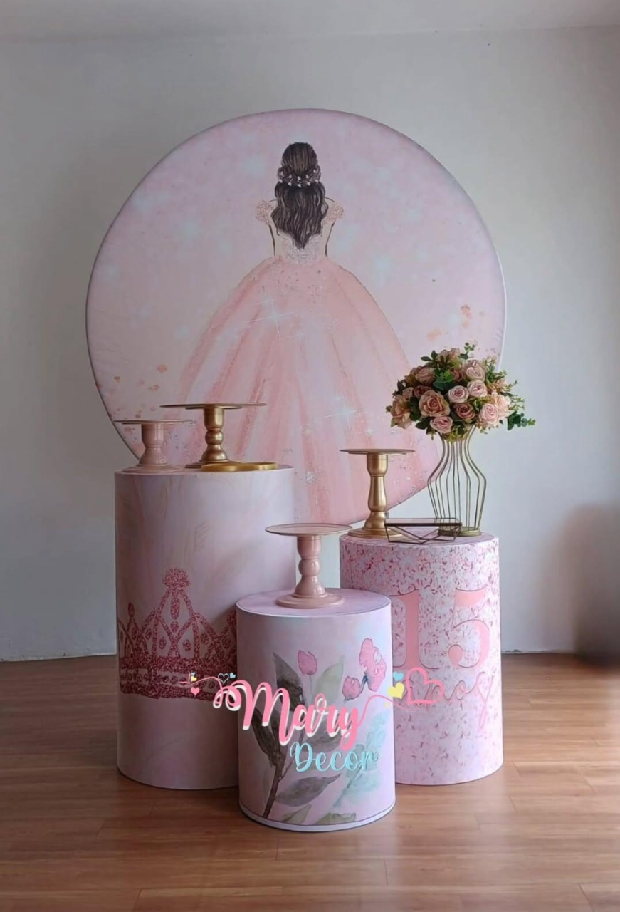 Rose E Dourado 15 Anos Kit Só Um Bolinho Adulto  - Mary Decor Festas & Locações