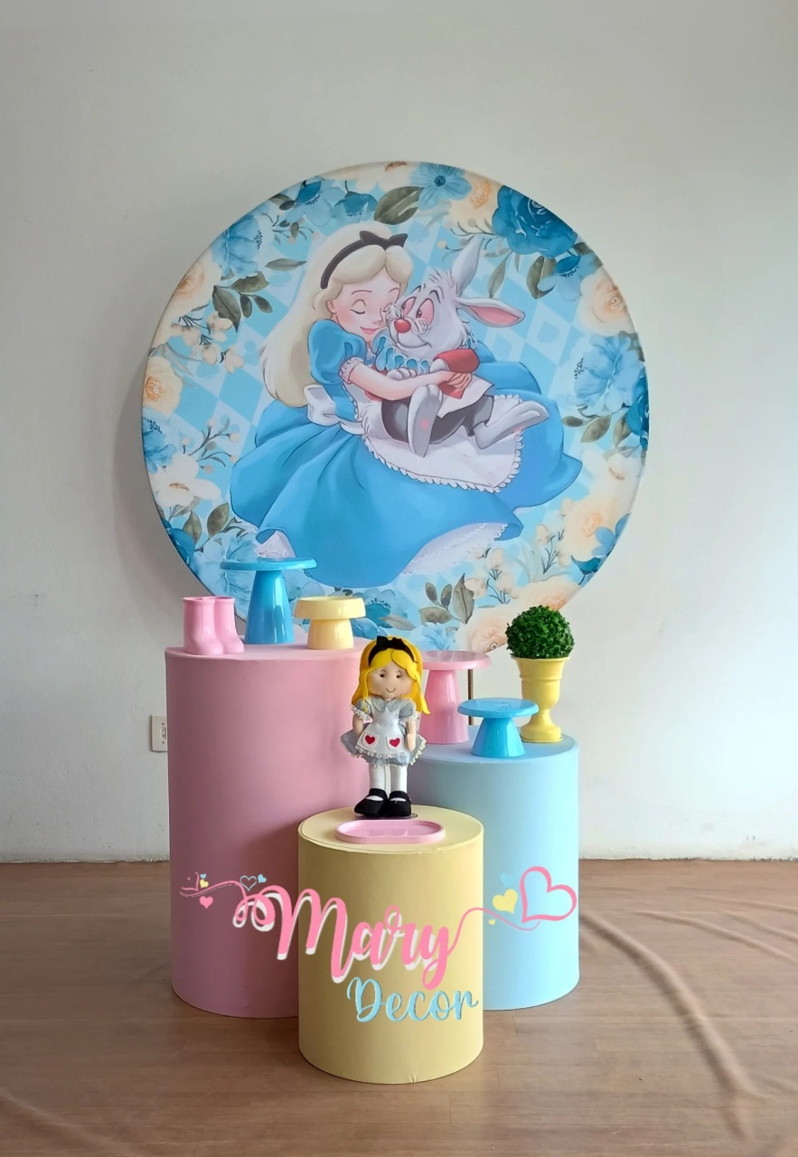 Alice No País das Maravilhas  Kit Básico - Mary Decor Festas & Locações