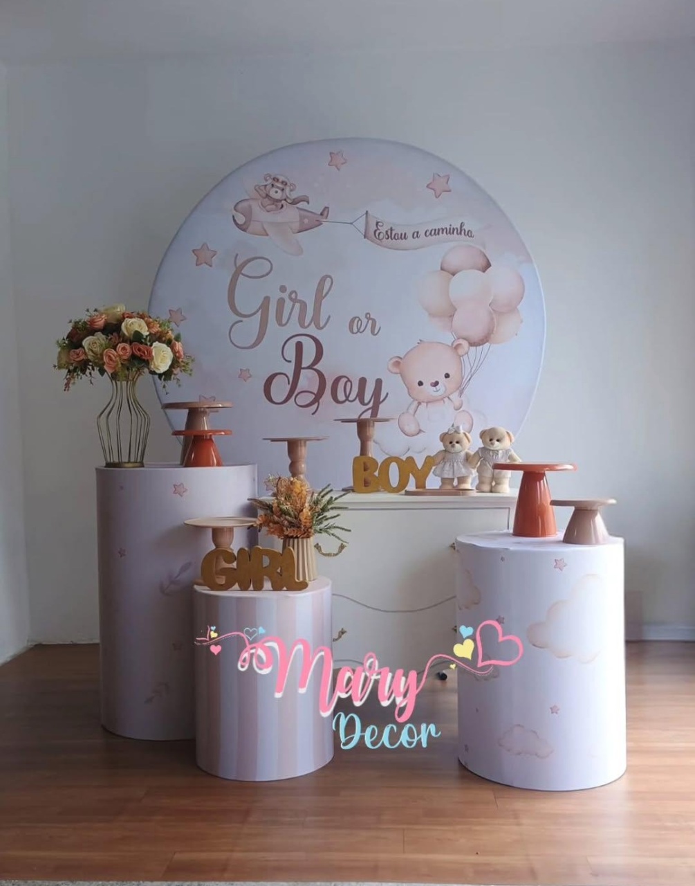 Cha Revelacao Boy Or Girl Ursinhos Kit Meu Chá  - Mary Decor Festas & Locações